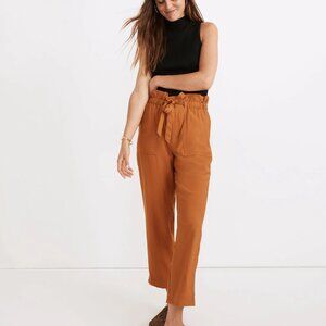 Madewell Dunaway Pants Womens XXSmall Paperbag Elastic Waist Belted Tapered
